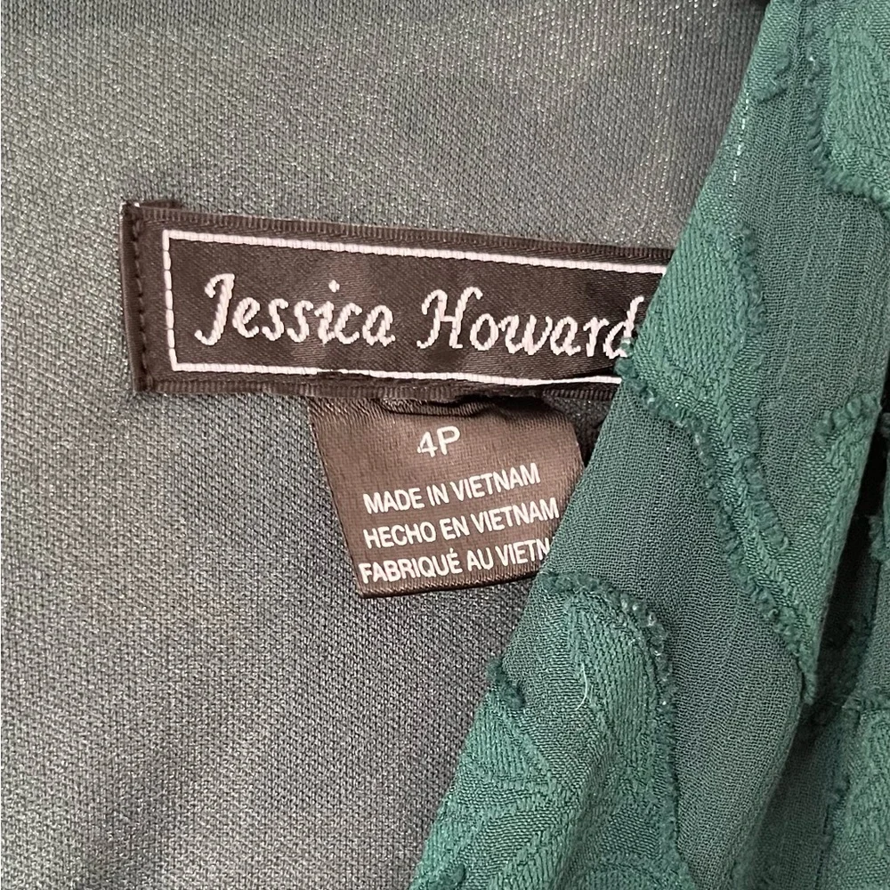 *HOLIDAY* Jessica Howard Long Sleeve Emerald Green Dress (Sz 4P) - Picture 2 of 16